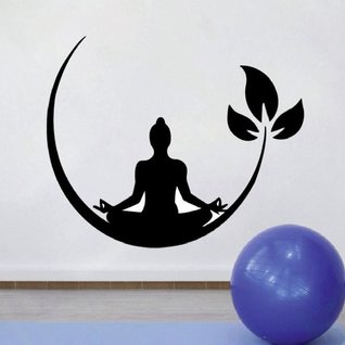 Muursticker yoga meditatie decoratie sticker bloem Muursticker yoga meditatie decoratie sticker bloem