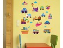 Muursticker voertuigen mix kinderkamer muurdecoratie