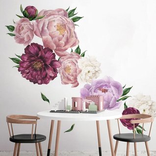 Muursticker pioenroos bloemen slaapkamer muurdecoratie Muursticker pioenroos bloemen slaapkamer muurdecoratie
