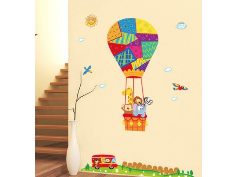 Inhalen Productie investering Muursticker luchtballon dieren - beesten kinderkamer kopen? Bestel online  bij Stickerkamer - Stickerkamer