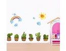 Muursticker cactus plant groen met gezichtjes babykamer - kinderkamer