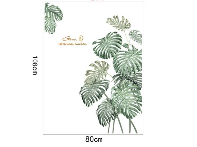 Muursticker jungle decoratieve palmbladen groen botanisch