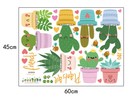 Muursticker happy cactus plant groen met gezichtjes babykamer - kinderkamer