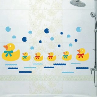Muursticker bad eendjes badkamer en kinderkamer Muursticker bad eendjes badkamer en kinderkamer