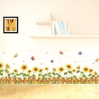 Muursticker zonnebloemen strook / plint geel Muursticker zonnebloemen strook / plint geel