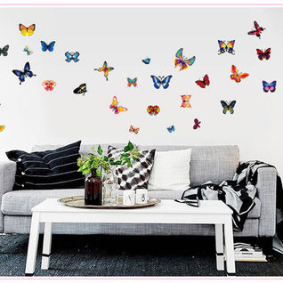 Muursticker vlinders set kleurrijk