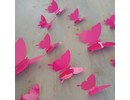 Muursticker 3d vlinders donker roze / fuchsia 1+1 gratis