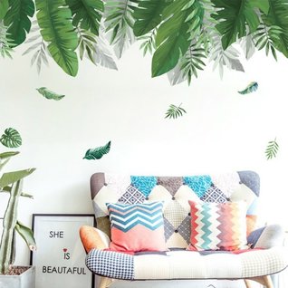 Muursticker tropisch decoratieve groene palmbladen stickers Muursticker tropisch decoratieve groene palmbladen stickers