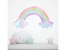 Muursticker regenboog en wolkjes unicorn stijl kinderkamer meisjes