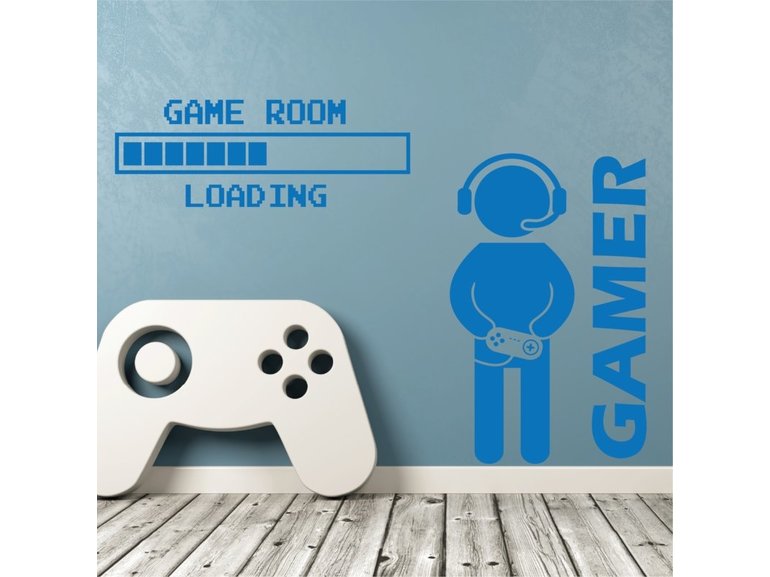 Muursticker gamer + game room loading combo deal