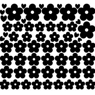 Losse set muursticker bloesemblaadjes met hartjes Losse set muursticker bloesemblaadjes met hartjes