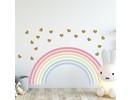 Muursticker regenboog zachte kleuren kinderkamer