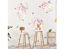 Muursticker pioenroos bloemen roze - wit babykamer