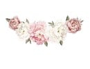 Muursticker pioenroos bloemen roze - wit decoratie babykamer - kinderkamer