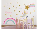 Muursticker unicorn complete set XL kinderkamer meisjes