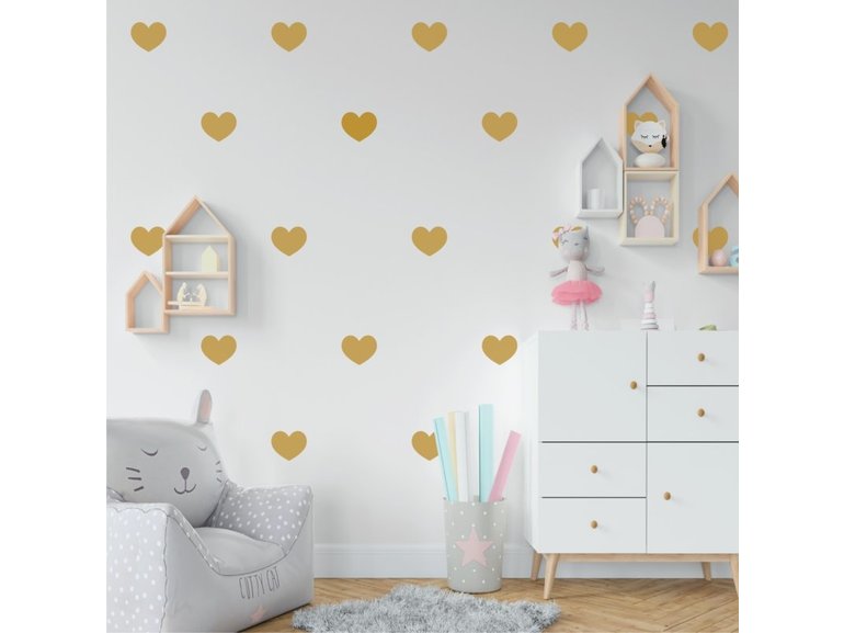 Muursticker hartjes kinderkamer / babykamer