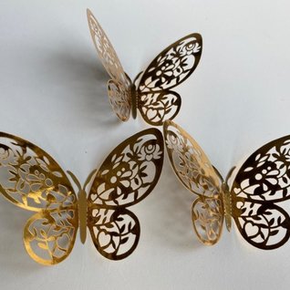 12 stuks gouden 3d vlinders muurdecoratie (6) 12 stuks gouden 3d vlinders muurdecoratie (6)