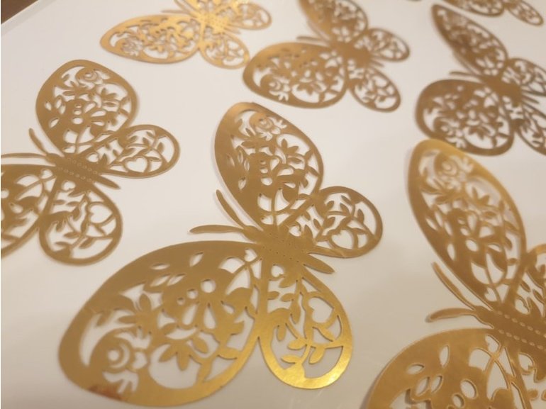 12 stuks gouden 3d vlinders muurdecoratie (6) 12 stuks gouden 3d vlinders muurdecoratie (6)