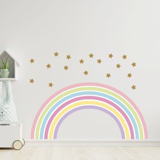 Muursticker regenboog unicorn stijl kinderkamer