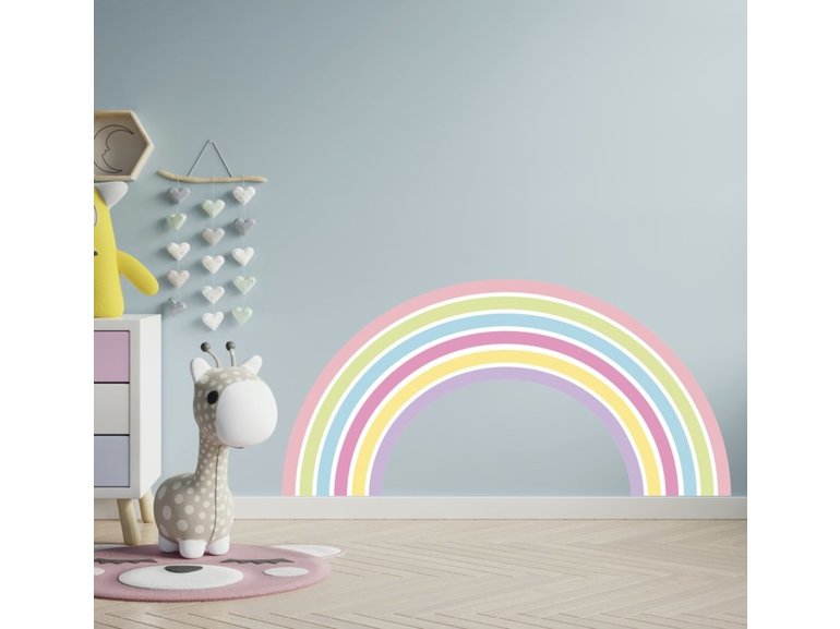 Muursticker regenboog unicorn stijl kinderkamer