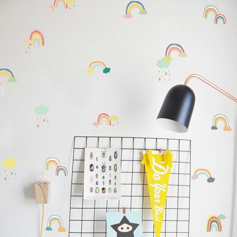 Muursticker regenboog mini kinderkamer / babykamer