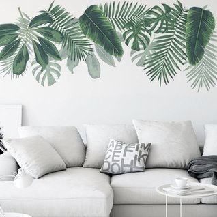 Muursticker tropisch groene palmbladen botanisch strook stickers Muursticker tropisch groene palmbladen botanisch strook stickers