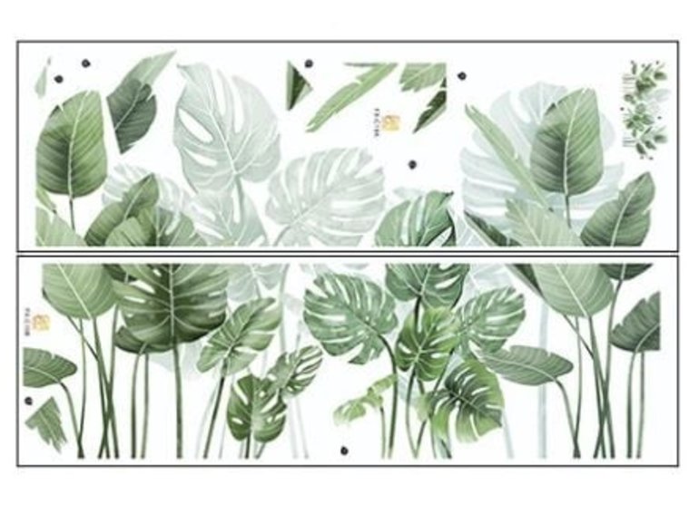 Muursticker tropisch decoratieve groene palmbladen stickers