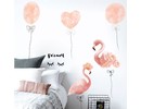 Muursticker flamingo en ballonnen roze kinderkamer