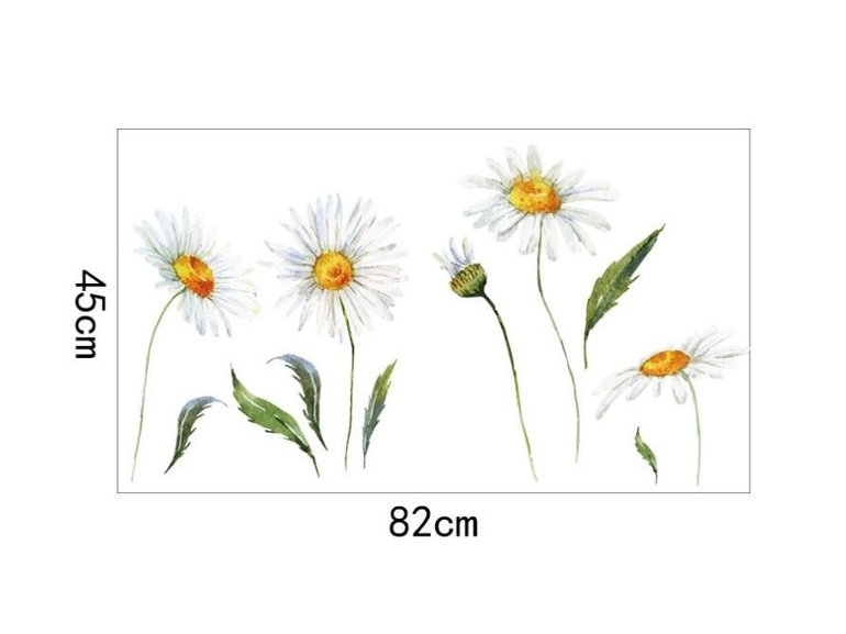 Muursticker bloemen madelief wanddecoratie - daisy flower