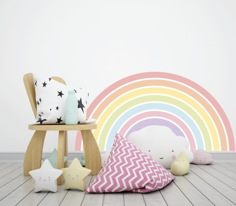 Muursticker regenboog  unicorn kinderkamer