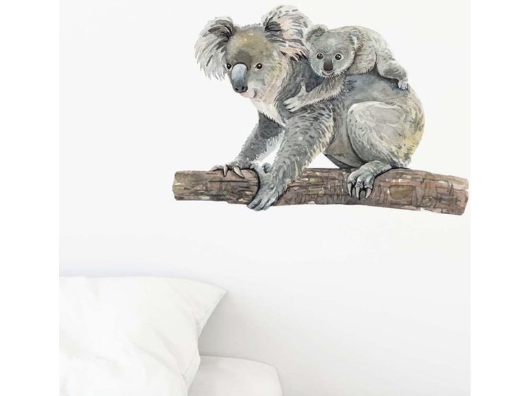 Muursticker koala beer op tak kinderkamer