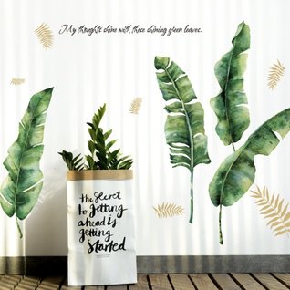 Muursticker tropische jungle bladeren bananenblad XL Muursticker tropische jungle bladeren bananenblad XL