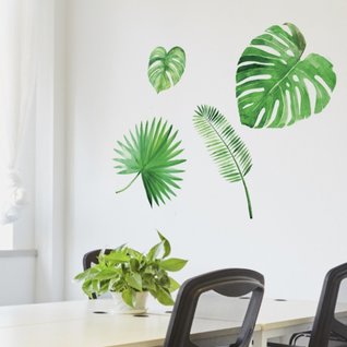 Muursticker bladeren tropisch jungle muurdecoratie planten - bladen Muursticker bladeren tropisch jungle muurdecoratie planten - bladen
