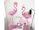 Muursticker flamingo roze kinderkamer