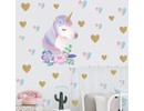 Muursticker unicorn - eenhoorn en hartjes meisjeskamer / babykamer