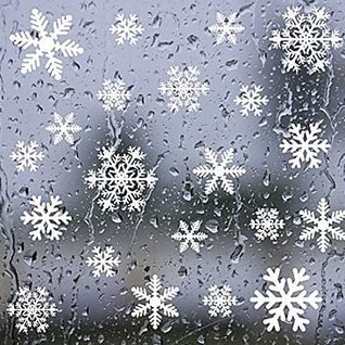 Raamsticker 54 sneeuwvlokken statisch hechtend