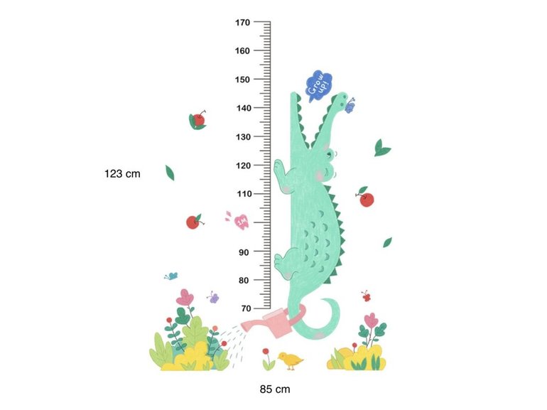 Muursticker krokodil groeimeter - hoogtemeter kinderkamer