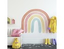 Muursticker regenboog pastel kleuren kinderkamer