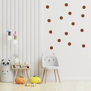 Muursticker stippen / cirkels / dots koper 5cm 20 stuks