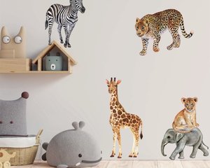 Muursticker jungle dieren set XL kinderkamer