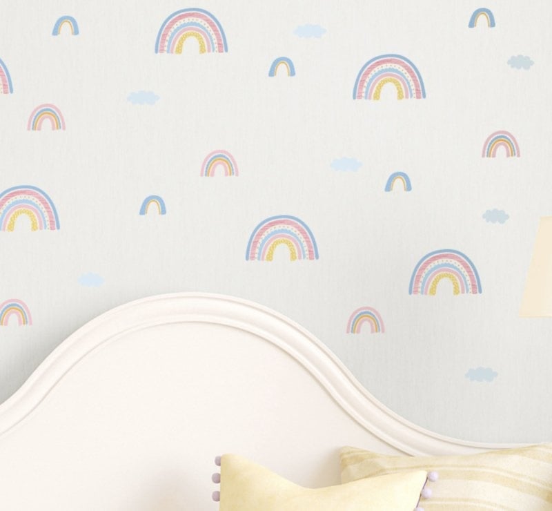 Muursticker regenboog mini kinderkamer / babykamer (1)