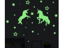 Muursticker unicorn  en sterren glow in the dark kinderkamer