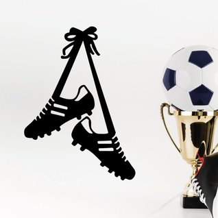 Muursticker voetbal schoenen kinderkamer Muursticker voetbal schoenen kinderkamer