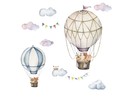 Muursticker luchtballonnen en wolken kinderkamer