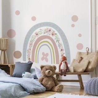 Muursticker regenboog bloemen patroon kinderkamer Muursticker regenboog bloemen patroon kinderkamer
