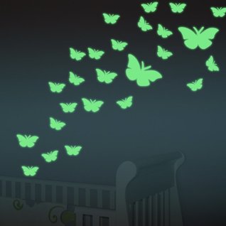 Muursticker vlinders glow in the dark kinderkamer Muursticker vlinders glow in the dark kinderkamer