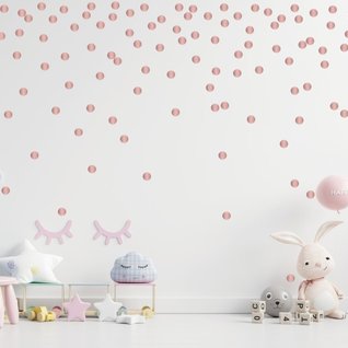 Muursticker stippen rosé goud glans 3 cm 35 stuks