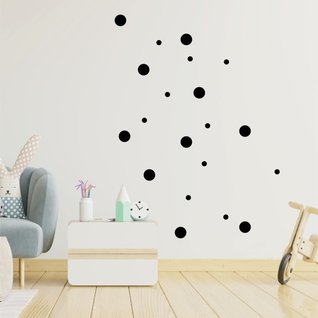 Muursticker stippen mix  96 stuks kinderkamer