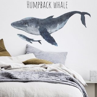 Muursticker kinderkamer walvis bultrug Muursticker kinderkamer walvis bultrug