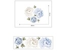 Muursticker pioen rozen / bloemen blauw - wit